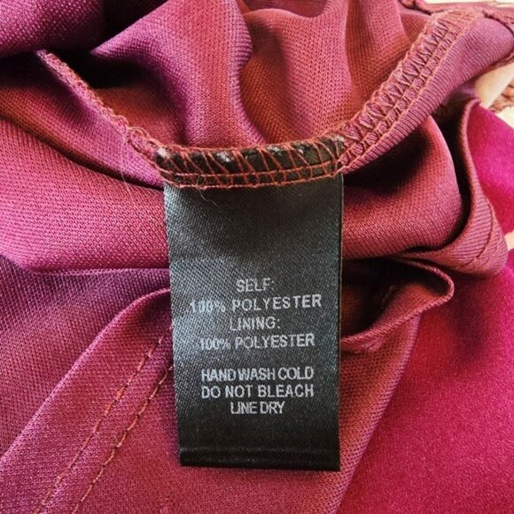 Lulus Women's Floral Ruffle Strap Fit & Flare Mini Formal Dress Burgundy Medium - Picture 14 of 16